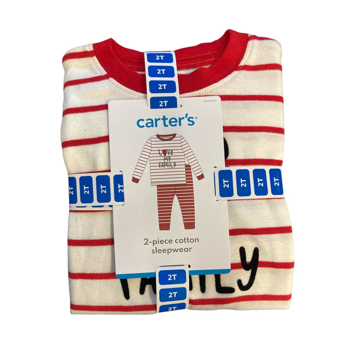 Carter's Girl's 2 Piece Long Sleeve and Pant Love My Family Sleepwear Set