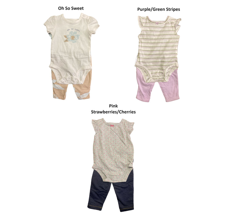 Carter's Infant Girl's 3 Piece Top and Pant Playwear Set