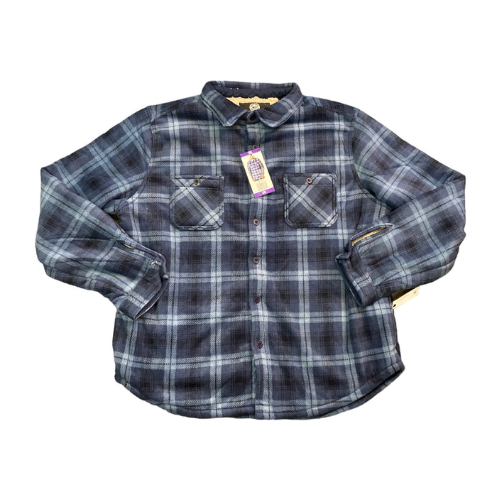 Weatherproof Men's Long Sleeve Button Up Fleece Lined Shacket