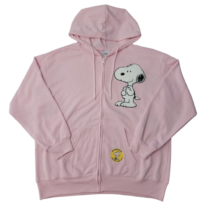 Peanuts Women's Soft Full Zipper Closure Long Sleeve Hoodie Jacket