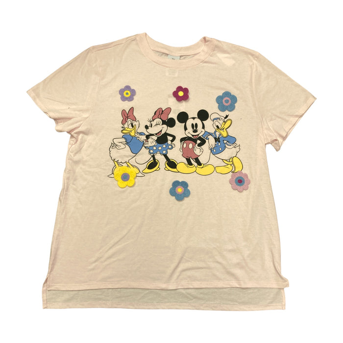 Disney Mickey and Friends Women's Short Sleeve Crochet Character Tee