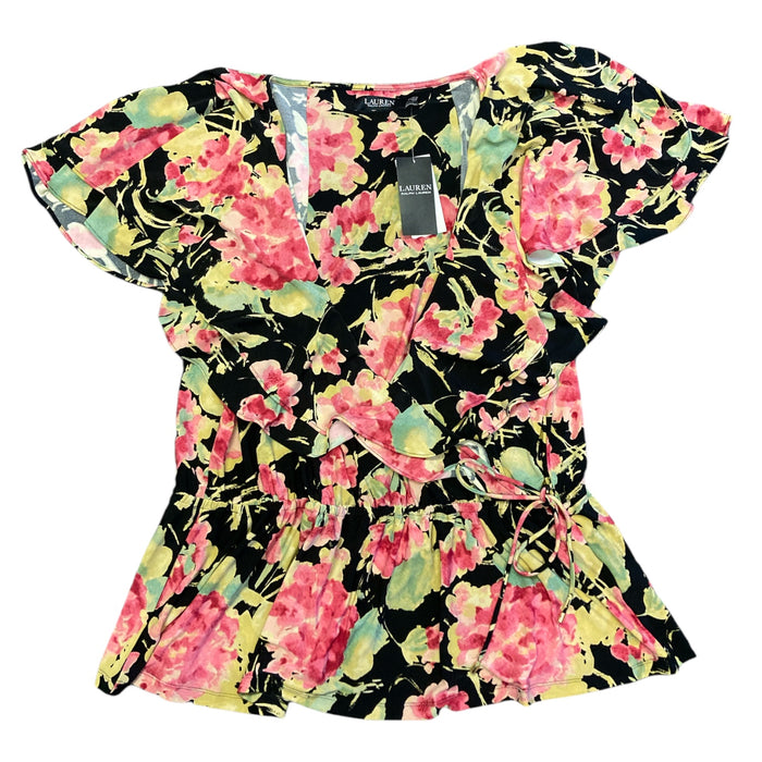 Ralph Lauren Women's Ruffled Short Sleeve Peplum Top