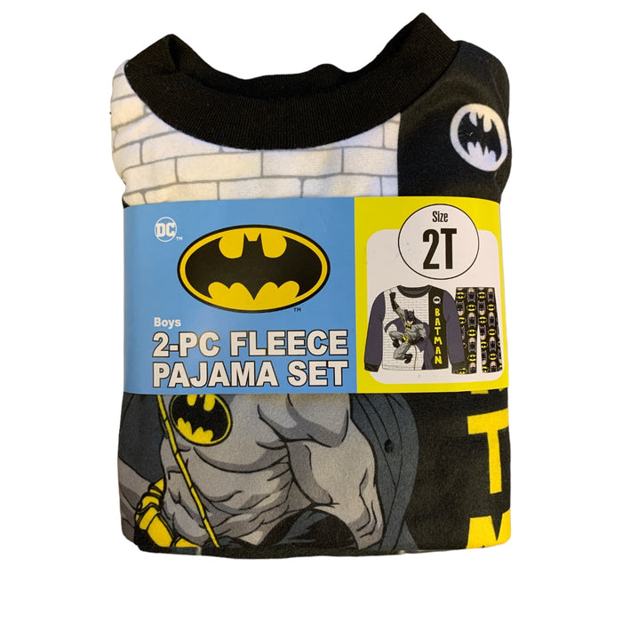 DC Batman Toddler Youth Boys Soft Lightweight Long Sleeve Pant Fleece Pajama Set