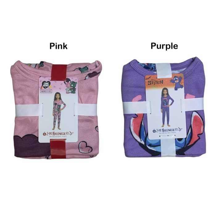 Licensed Character Girls 2 Piece Halloween PJ Set, Long Sleeve Top, Snug Fit