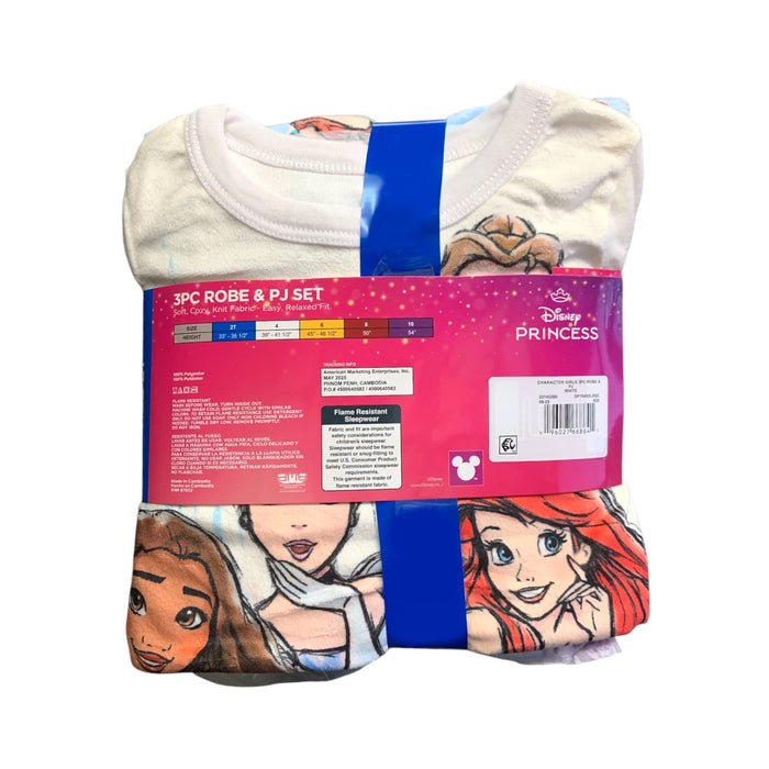 Licensed Character Girl's 3-Piece Robe & Pajama Set, Cozy Knit Polyester