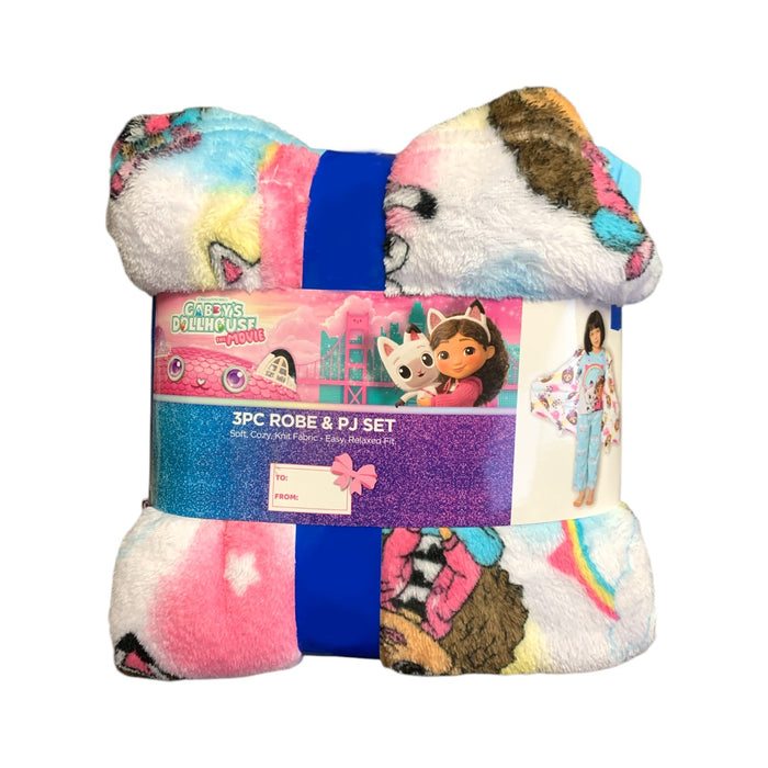 Licensed Character Girl's 3-Piece Robe & Pajama Set, Cozy Knit Polyester