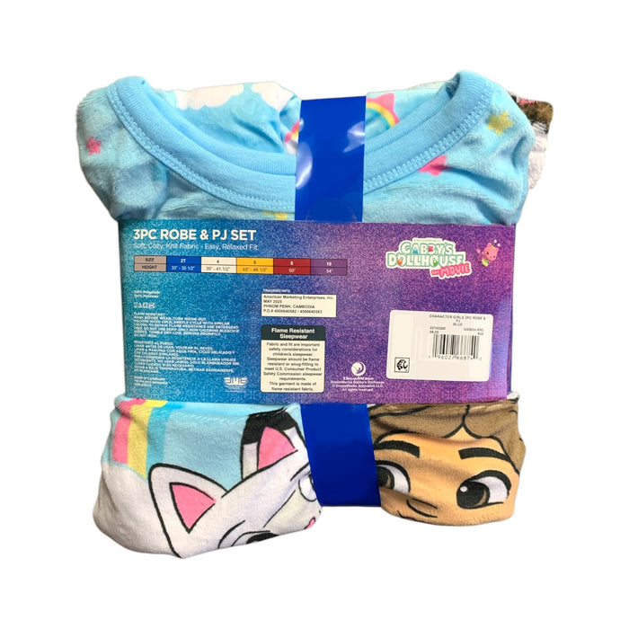 Licensed Character Girl's 3-Piece Robe & Pajama Set, Cozy Knit Polyester