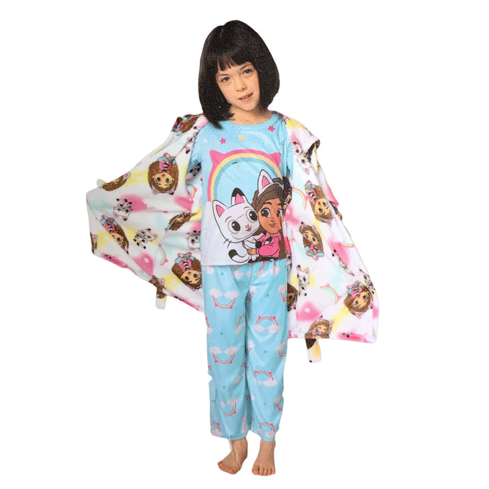 Licensed Character Girl's 3-Piece Robe & Pajama Set, Cozy Knit Polyester