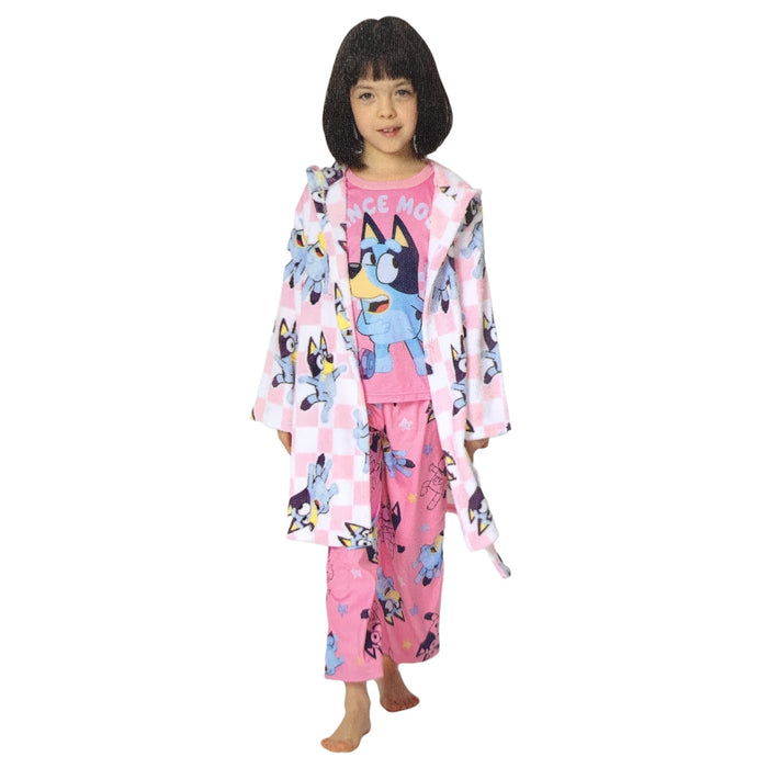 Licensed Character Girl's 3-Piece Robe & Pajama Set, Cozy Knit Polyester