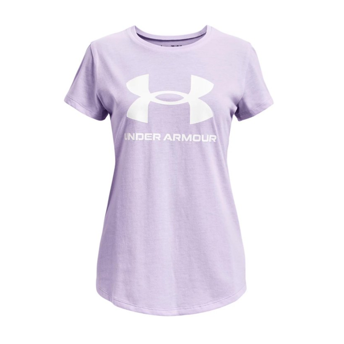 Under Armour Girls Ribbed Collar Super Soft Quick Dry Graphic Short-Sleeve Tee