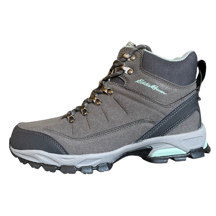 Eddie Bauer Women's Waterproof Leather Hiking Boot, Ravenna, Grey/Green