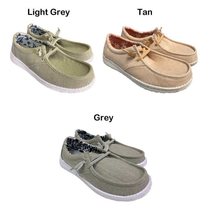 Eddie Bauer Ladies Lightweight Easy Slip On Canvas Surrey Loafer