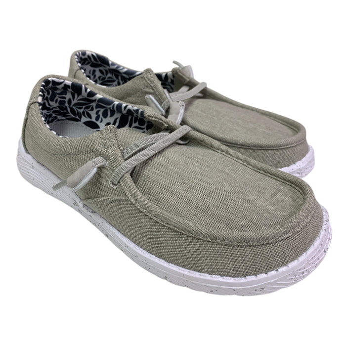 Eddie Bauer Ladies Lightweight Easy Slip On Canvas Surrey Loafer