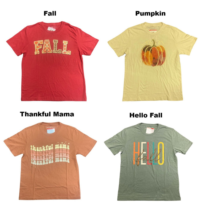 State of Mine Women's Short Sleeve Fall Harvest Lightweight Graphic T-Shirt