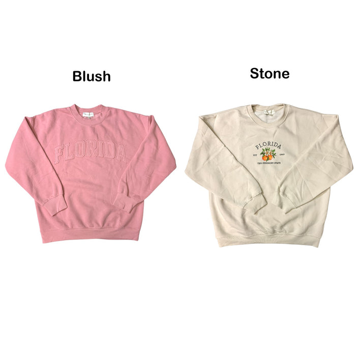 State of Mine Women's "Florida Graphic" Crewneck Pullover Sweatshirt