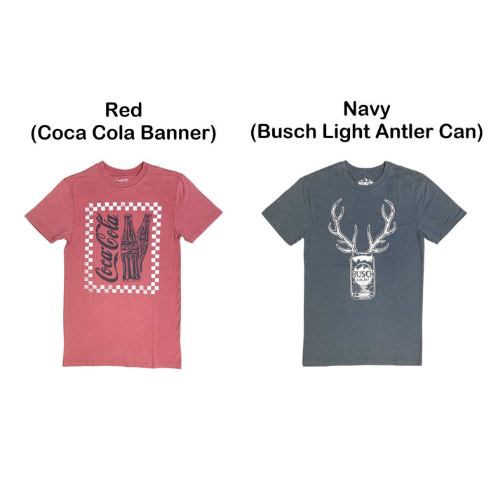 Licensed Men's Beverage Graphic Tee, Short Sleeve, Cotton-Poly Blend