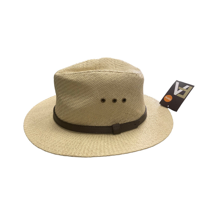 Free Authority Outdoors Tan Straw Hat, UPF 50+, 13.5" One Size