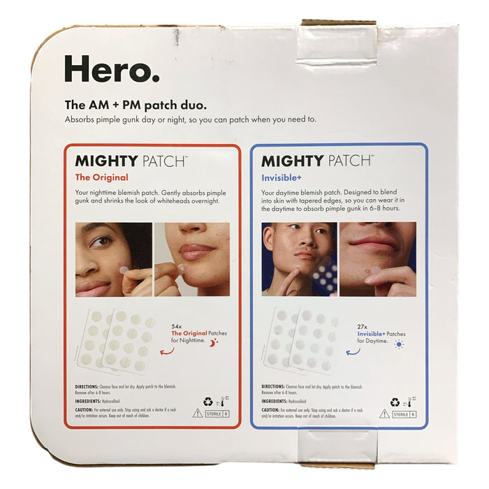Hero. Cosmetic Mighty Patch Mega Pack, 81ct Hydrocolloid Acne Patches, Day/Night