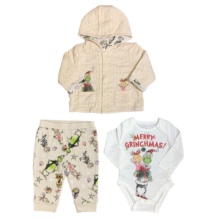 Character Baby Warm 3-Piece Hooded Jacket One-Piece Jogger Set