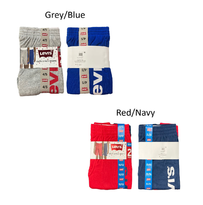 Levi's Boys' 2 Pack Elastic Waist Mid Rise Americana Shorts