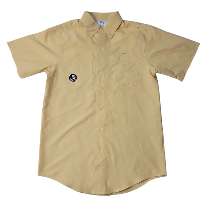 Pro Edge Men's Short Sleeve Classic Button-Down Chest Pocket Logo NCAA Shirt