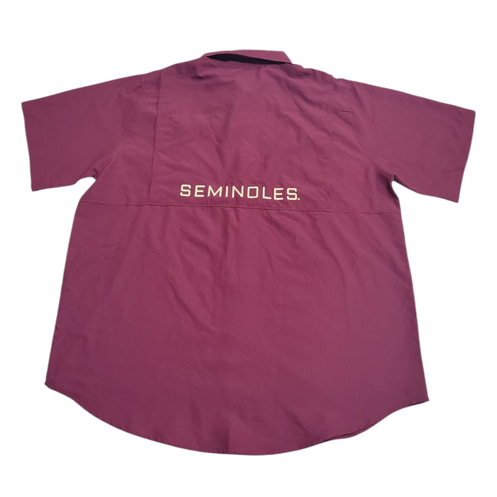 Pro Edge Men's Short Sleeve Classic Button-Down Chest Pocket Logo NCAA Shirt