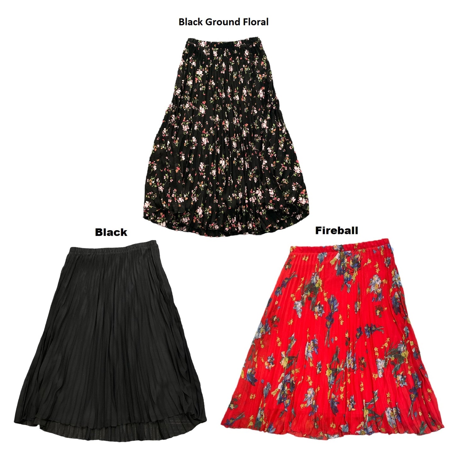 Vince Camuto Ladies Detailed Pull On Pleated Midi Skirt