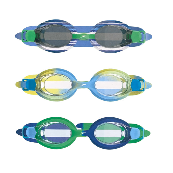 Speedo Kids Swim Goggles Triple Pack For Kids Ages 3 - 10 (Green/Blue/Yellow)