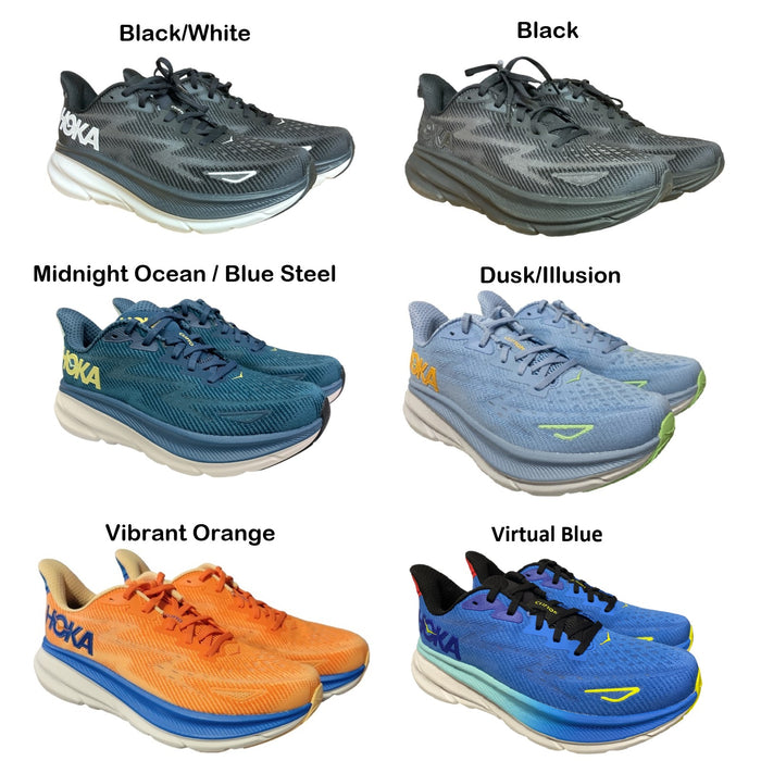 Hoka One One Men's Clifton 9 Comfort Lace Up Low Top Running Athletic Sneaker