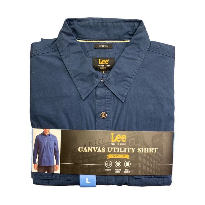 Lee Men's Premium Select Classic Fit Canvas Utility Button Down Shirt