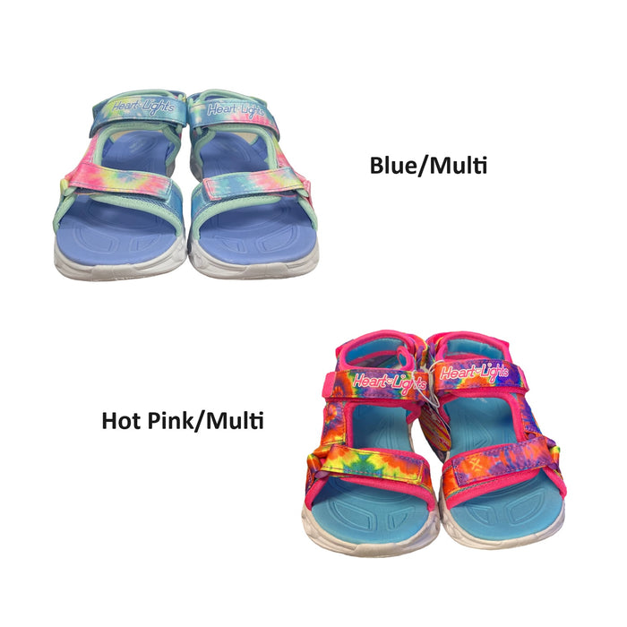 Skechers Girl's Lightweight Heart Lights Hook & Loop Sandals