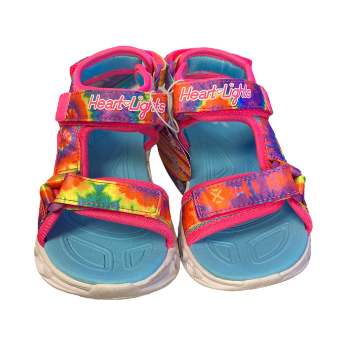 Skechers Girl's Lightweight Heart Lights Hook & Loop Sandals