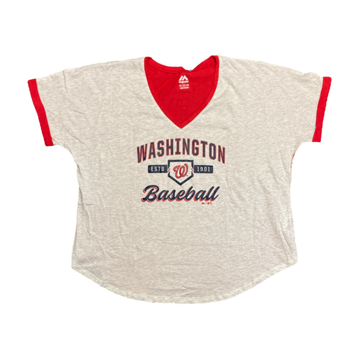 Genuine Merchandise Women's Short Sleeve Washington Baseball Jersey Style Shirt