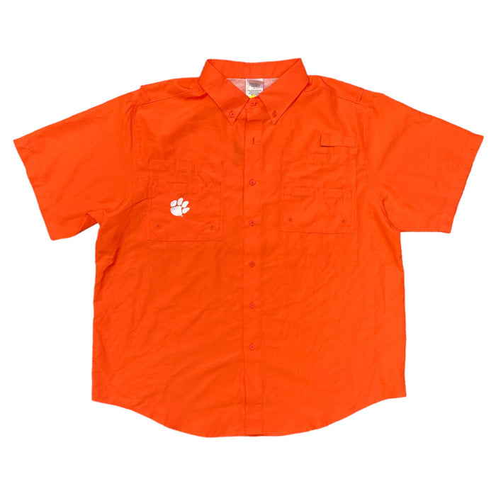 Pro Edge Men's Short Sleeve Button-Down NCAA Moisture Wicking Shirt