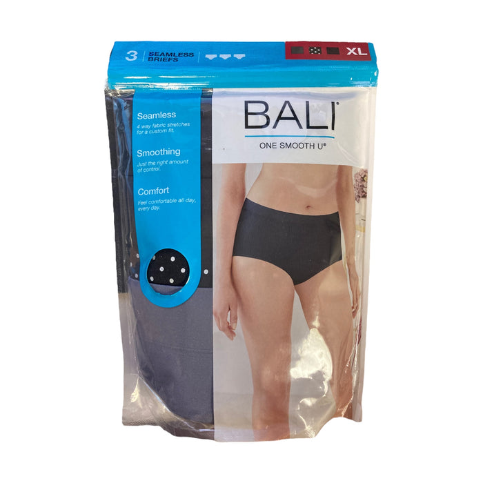 Bali Women's One Smooth U 4 Way Stretch Seamless Comfort Briefs, 3 Pack