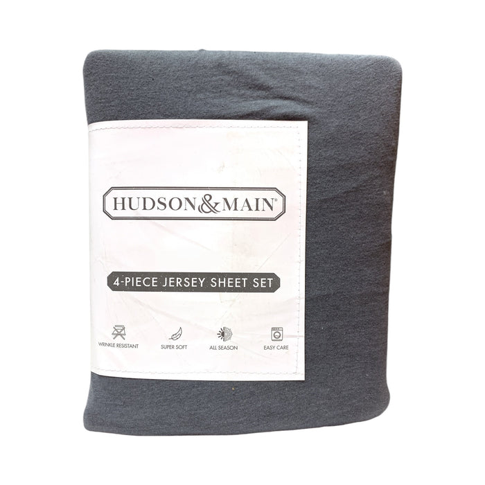 Hudson & Main 4-Piece Wrinkle Resistant, Super Soft, Jersey Sheet Set