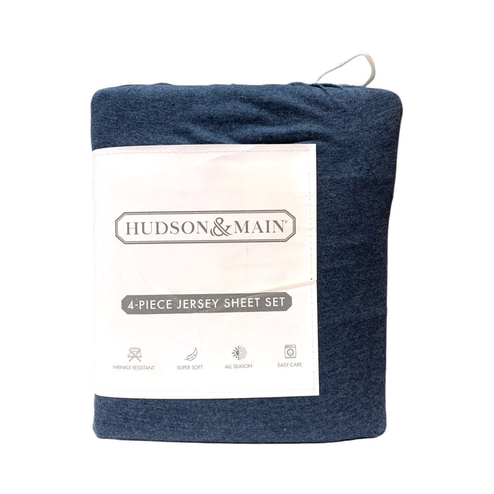 Hudson & Main 4-Piece Wrinkle Resistant, Super Soft, Jersey Sheet Set