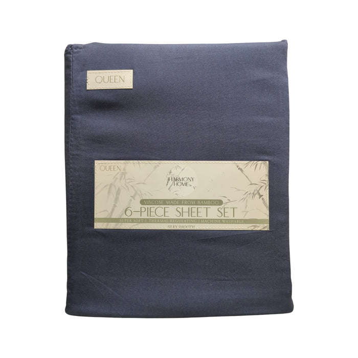 Harmony Home 6-Piece Sheet Set, Viscoise Made from Bamboo, Queen