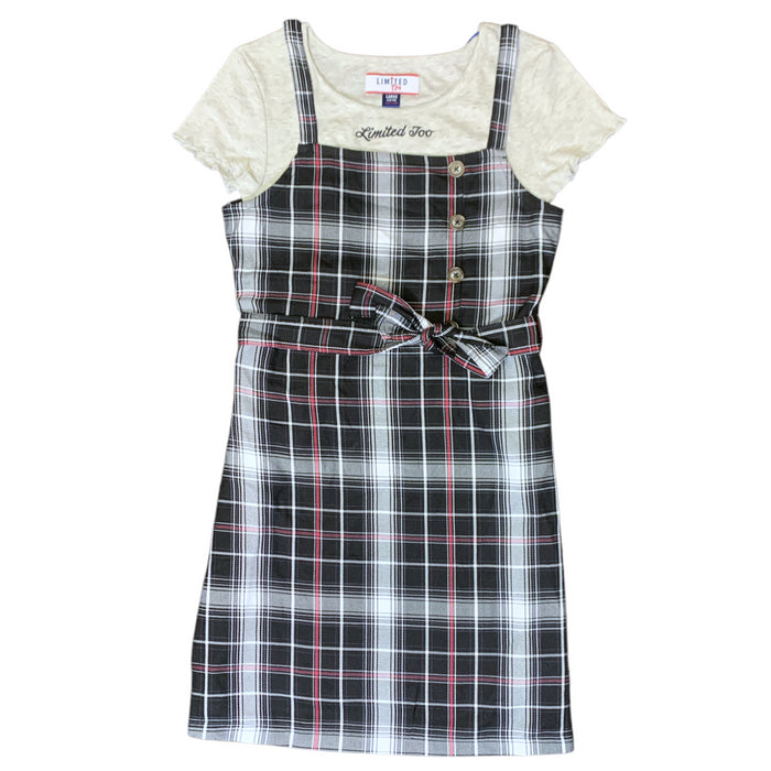 Limited Too Girls Two-Piece Plaid Jumper Dress & Shirt Set