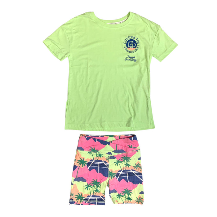 Limited Too Girls Active Stretch Biker Short Sleeve & Shorts Set