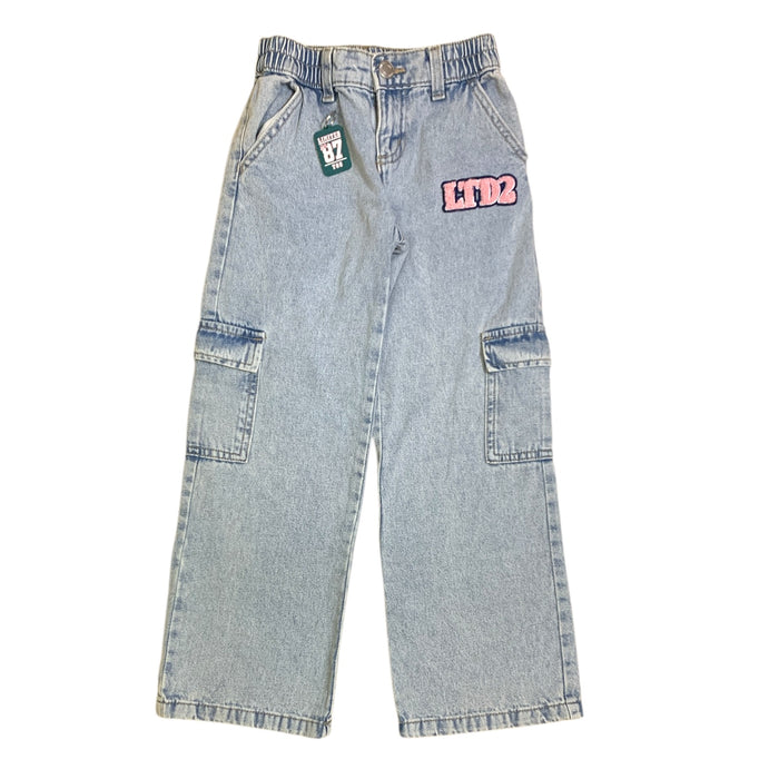 Limited Too Girls Cargo Denim Jean, Vintage Styling with Keychain