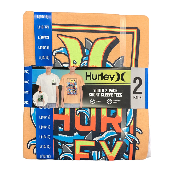 Hurley Youth Boy's 2 Pack Short Sleeve Easy Fit Graphic Tee