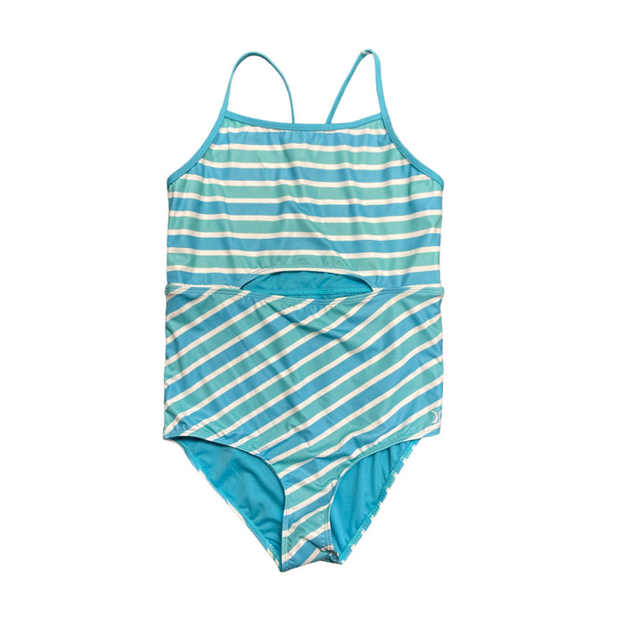 Hurley Girl's One Piece Open Mid Drift Ribbed Swimsuit