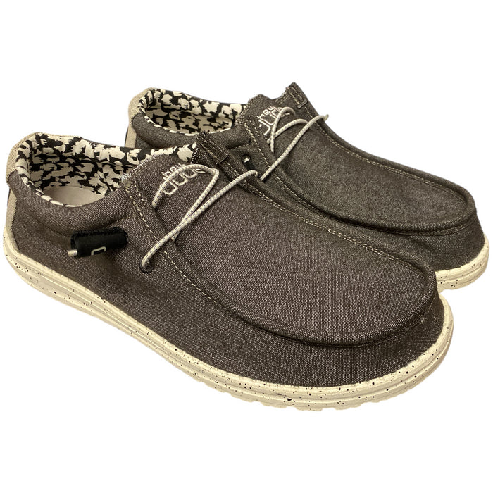 Hey Dude Men's Wally Stretch Canvas Lightweight Slip-On Moc Toe Shoes