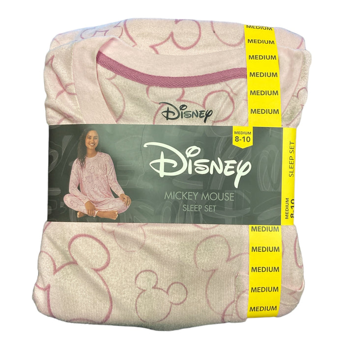 Disney Women's Long Sleeve and Pant Knit Character Pajama Set