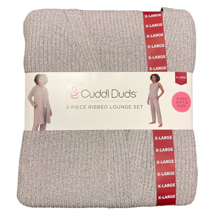 Cuddl Duds Women's 3 Piece Super Soft Cozy and Soft Ribbed Lounge Set