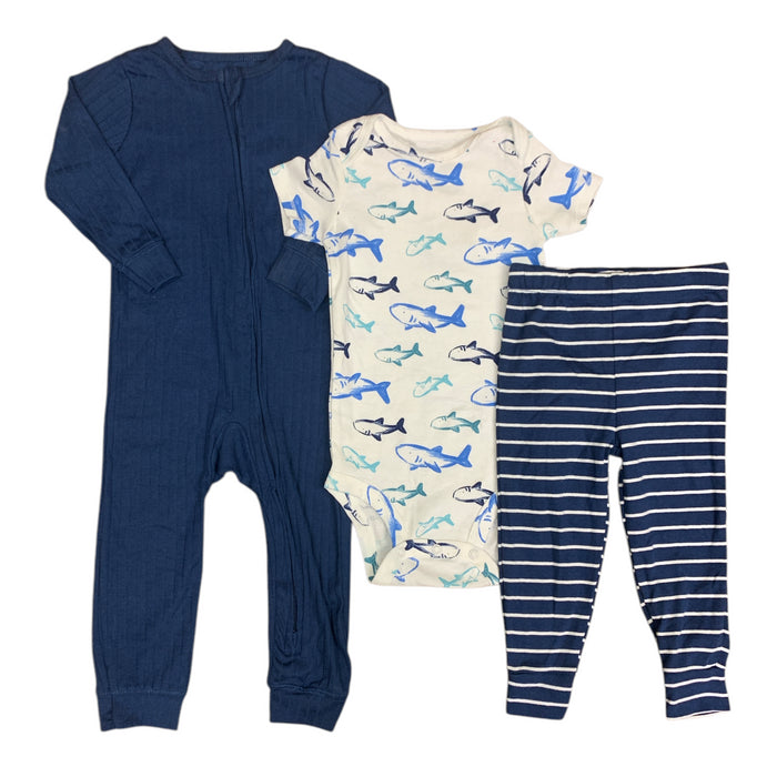 Carter's Baby Boy's 3-Piece Layette Set, Bodysuit, Pants & Zip-Up Romper