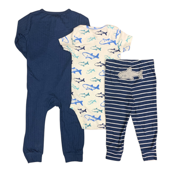 Carter's Baby Boy's 3-Piece Layette Set, Bodysuit, Pants & Zip-Up Romper
