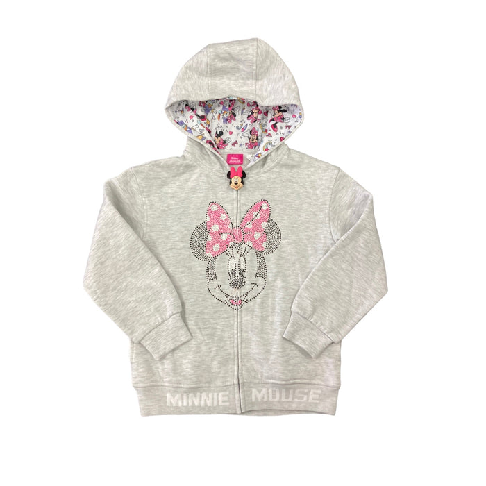 Disney Junior Girl's Minnie Mouse Character Full Zip Hooded Jacket