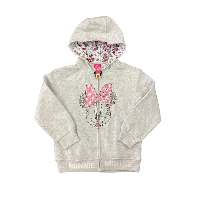 Disney Junior Girl's Minnie Mouse Character Full Zip Hooded Jacket